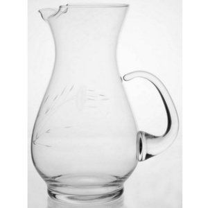 Vintage Princess House 459 Heritage Large Etched Clear Crystal Pitcher
